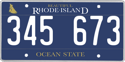 RI license plate 345673