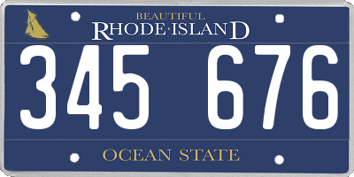 RI license plate 345676