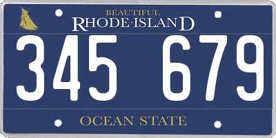 RI license plate 345679