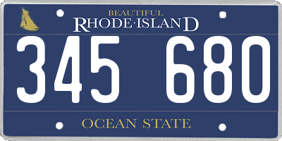 RI license plate 345680