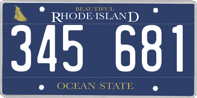 RI license plate 345681