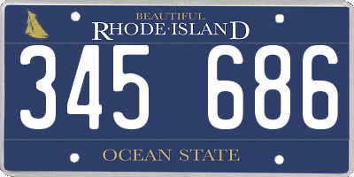 RI license plate 345686