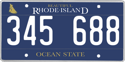 RI license plate 345688