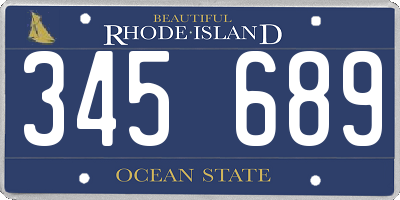 RI license plate 345689