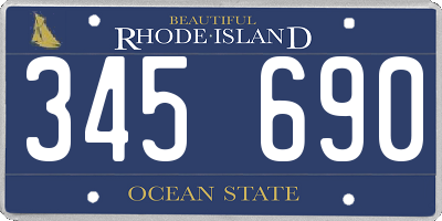 RI license plate 345690