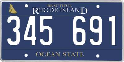 RI license plate 345691