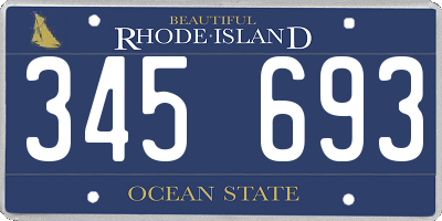 RI license plate 345693