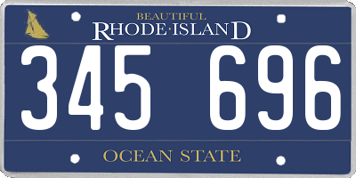RI license plate 345696