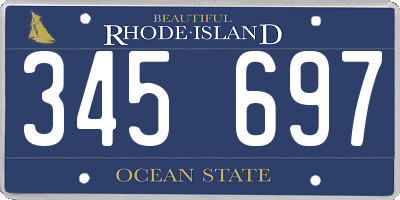 RI license plate 345697