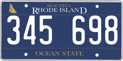 RI license plate 345698