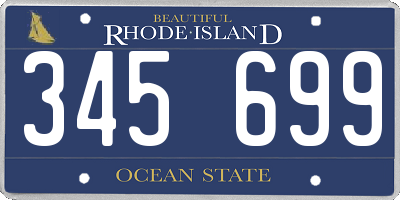 RI license plate 345699