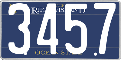 RI license plate 3457