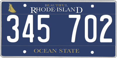 RI license plate 345702