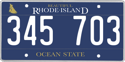RI license plate 345703