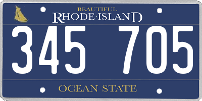 RI license plate 345705