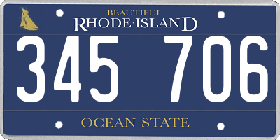 RI license plate 345706