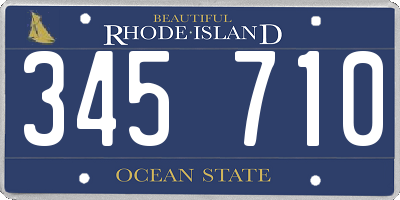 RI license plate 345710