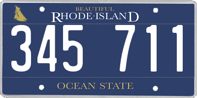 RI license plate 345711