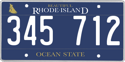 RI license plate 345712