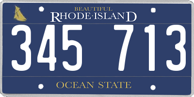 RI license plate 345713