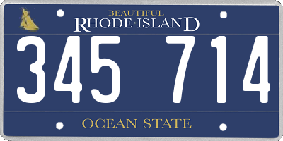 RI license plate 345714