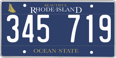 RI license plate 345719