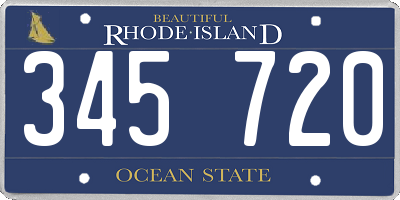 RI license plate 345720