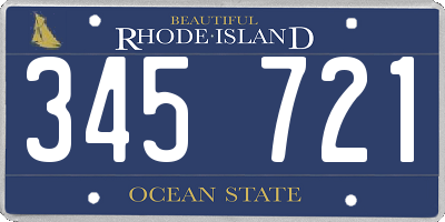 RI license plate 345721