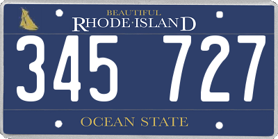 RI license plate 345727