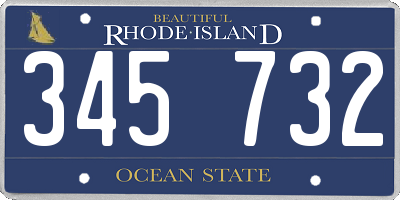 RI license plate 345732
