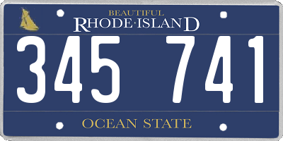 RI license plate 345741