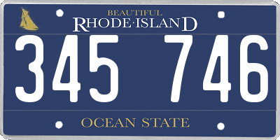 RI license plate 345746