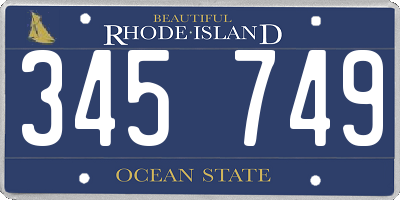 RI license plate 345749