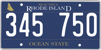 RI license plate 345750