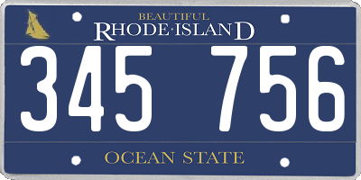 RI license plate 345756