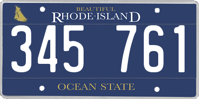 RI license plate 345761