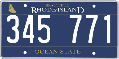 RI license plate 345771