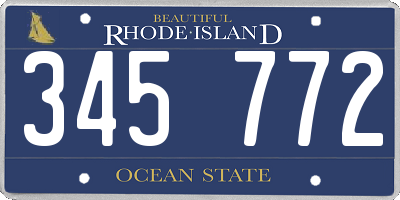 RI license plate 345772