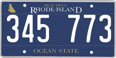 RI license plate 345773