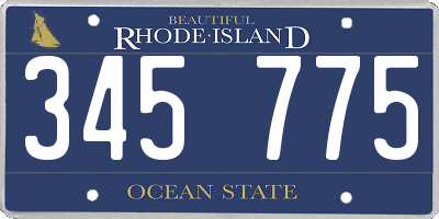 RI license plate 345775