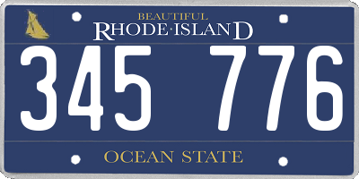 RI license plate 345776