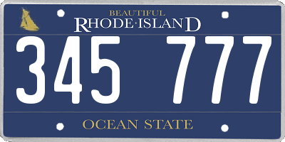 RI license plate 345777