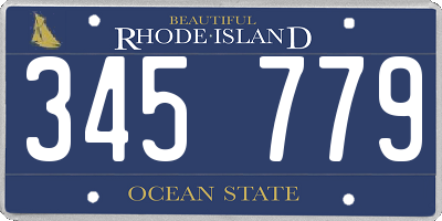 RI license plate 345779
