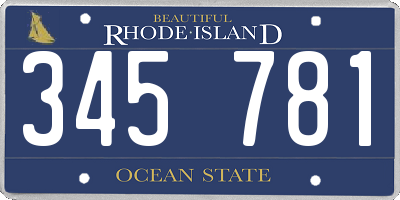 RI license plate 345781