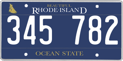 RI license plate 345782