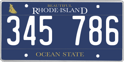 RI license plate 345786