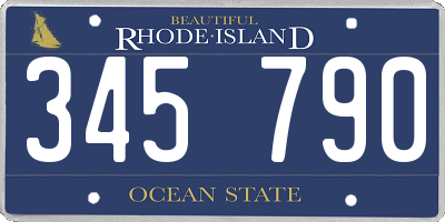 RI license plate 345790