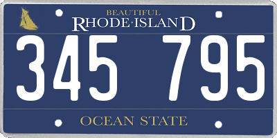 RI license plate 345795