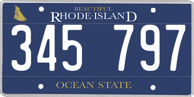 RI license plate 345797