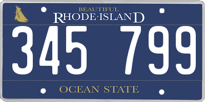 RI license plate 345799